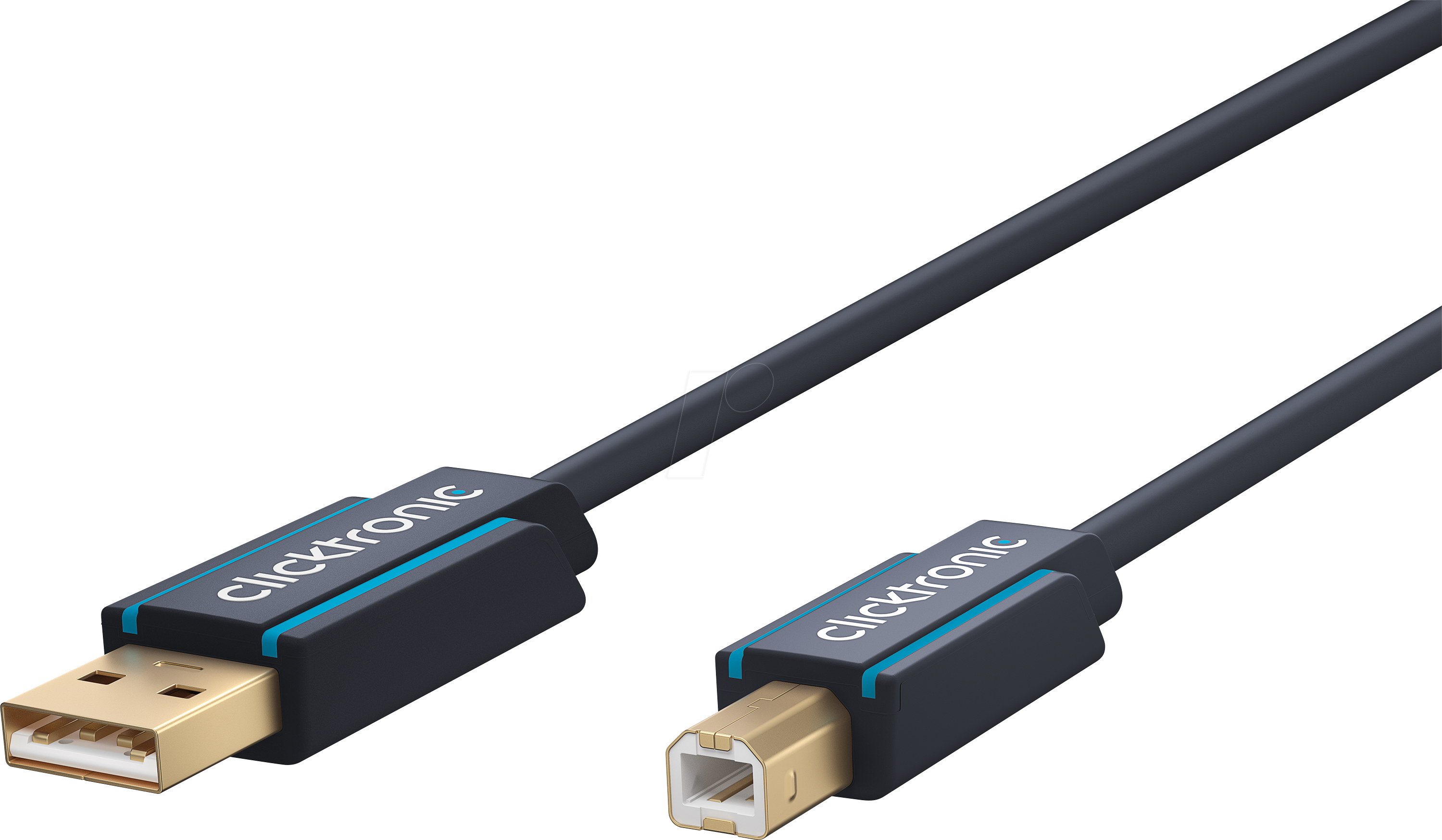 Thumbnail - CLICK 70097 - USB 2.0 Kabel, A Stecker auf B Stecker, blau, 3,0 m