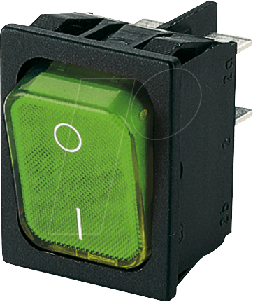WIPPE 1835.3108 - Wippschalter, 2x Aus, beleuchtet, grün, I-O