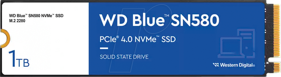 WDS100T3B0E - WD Blue SN580 NVMe SSD, 1 TB, M.2