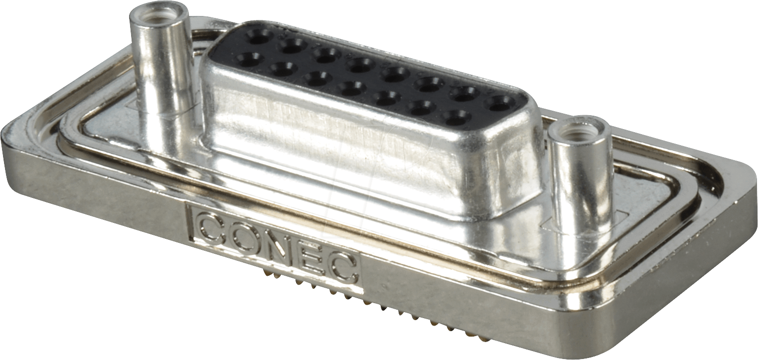 D-SUB BU 15 IP - D-SUB-Buchse, 15-polig, Lötkelch, IP67, gedreht