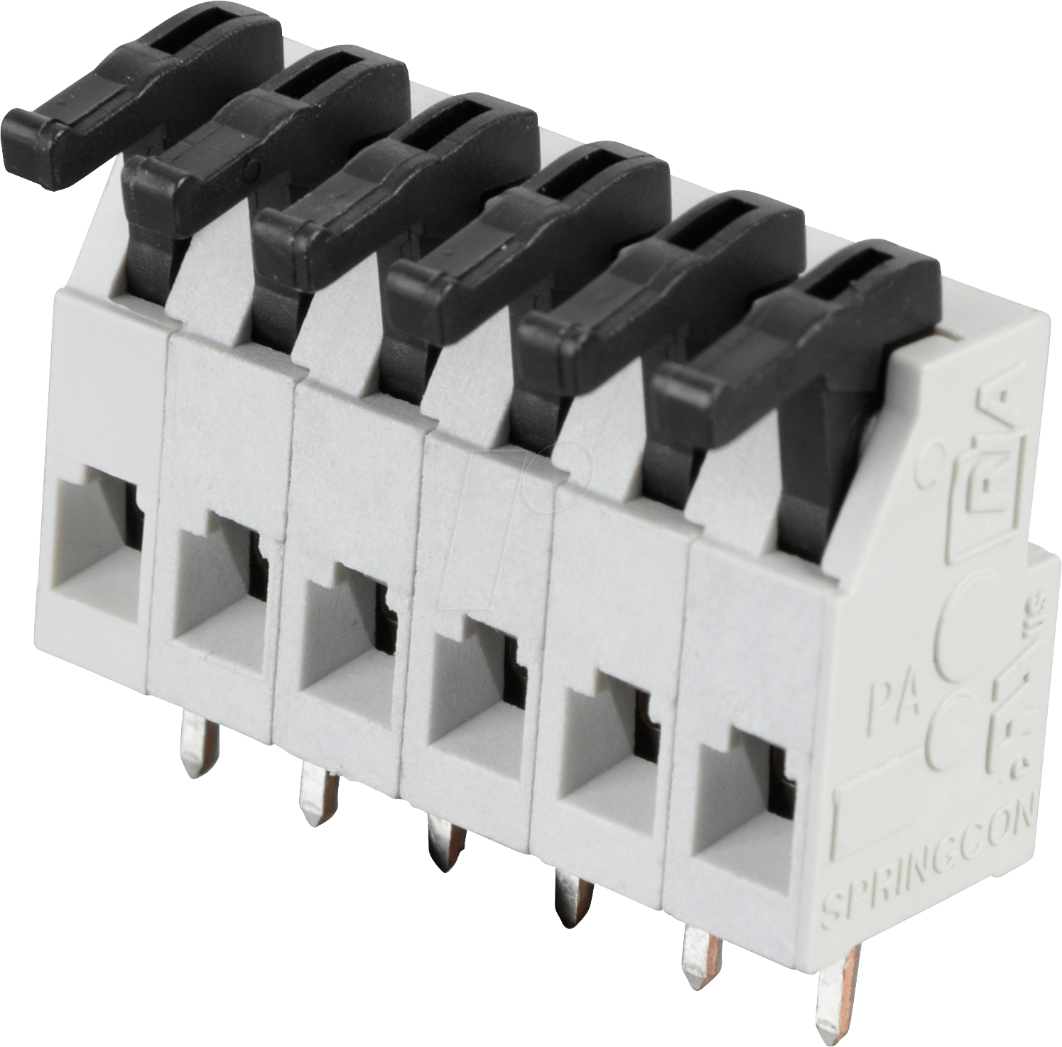 AST 025-06 - Federkraftklemme, 6-pol, Ø 0,08 - 1 mm, RM 5,0