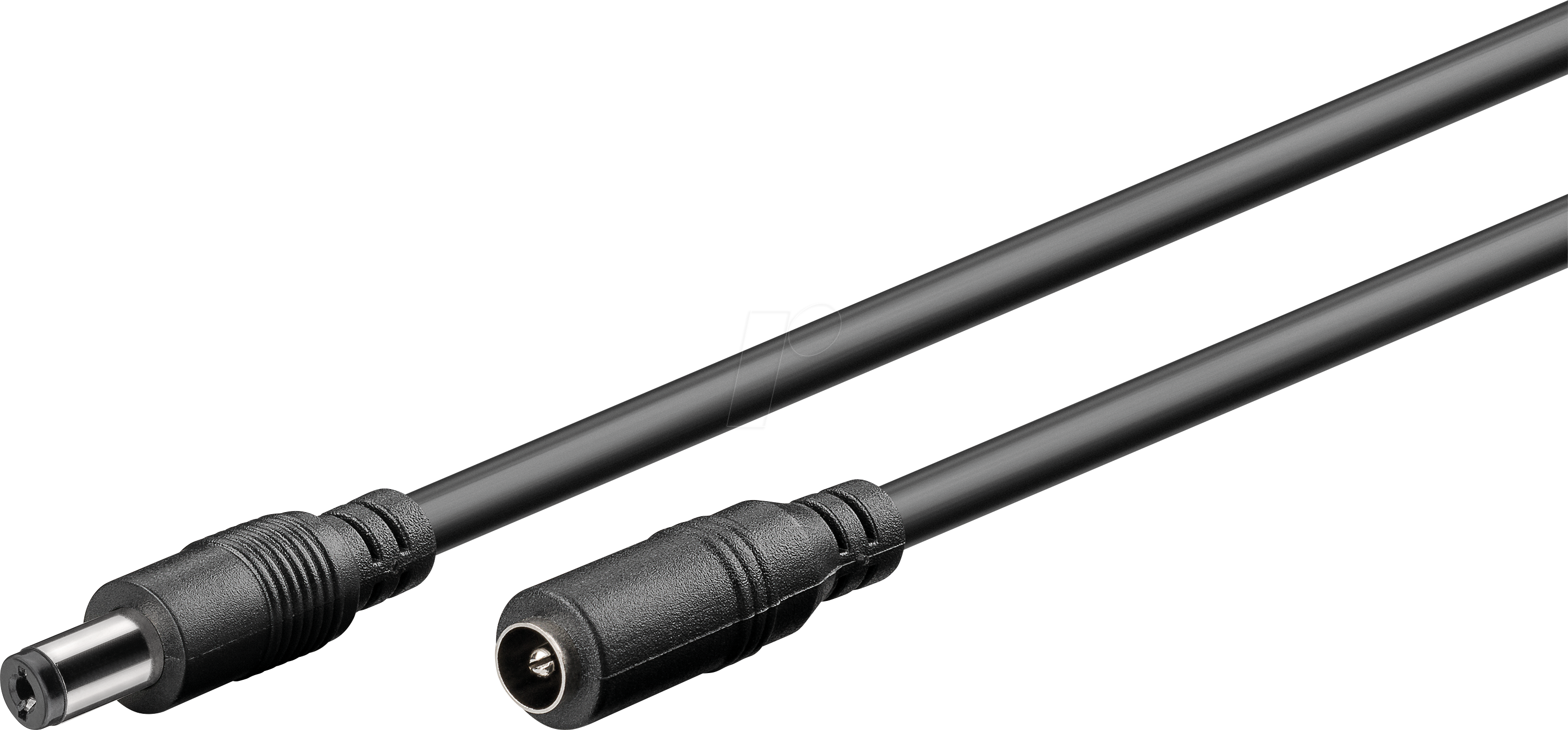 GOOBAY 76671 - Adapterkabel, 5000 mm, 2,1 mm, DC-Stecker auf -Kupplung, schwarz