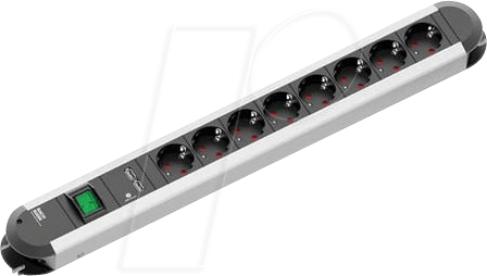 BACH 331.154 - Steckdosenleiste, 8-fach, Typ F - CEE 7/3, schwarz