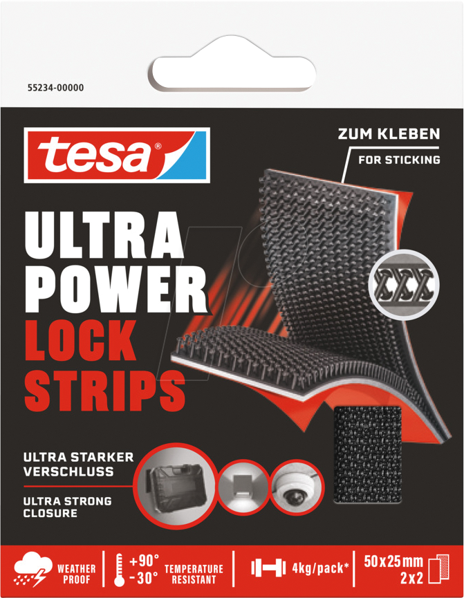 TESA 55234 - Ultra Power Lock Strips 4x 50 x 25
