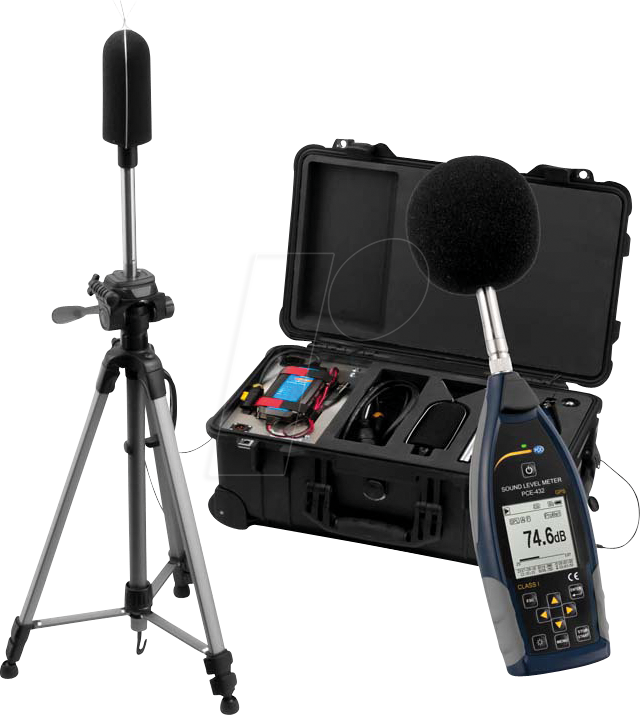 PCE 432-EKIT - Schallpegelmessgerät mit GPS PCE-432 (Klasse 1) mit Outdoor-Kit