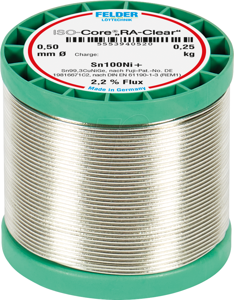 LZ F7 BF 0,5 250 - Lötzinn bleifrei mit Kupferanteil,Ø 0,5 mm, 250 g