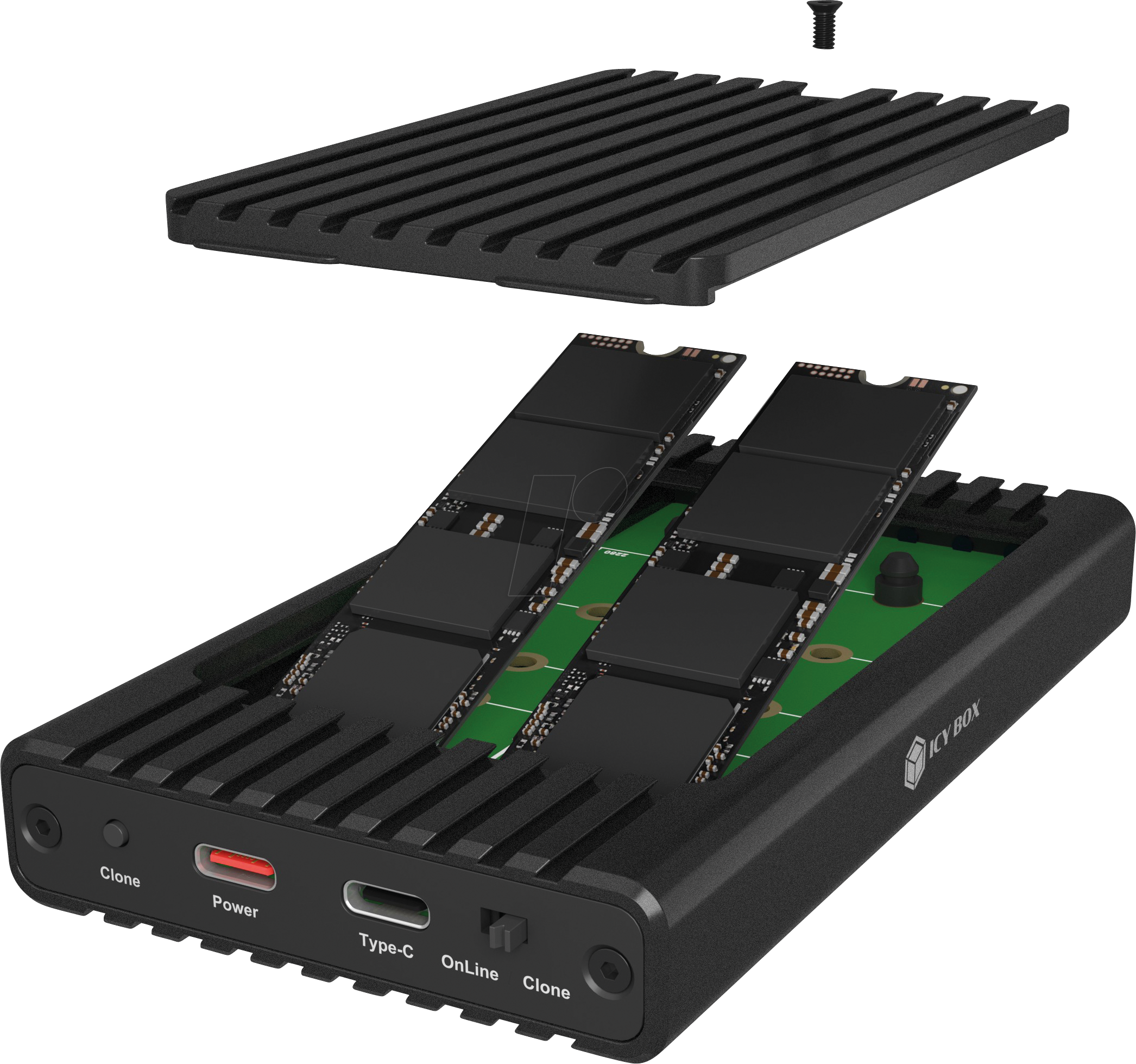 ICY 2817MCL-C31 - Copy/Dock Station 2x M.2 NVMe SSD USB 3.1
