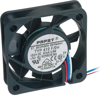 PAPST 412 F 2H - Axiallüfter, 40x40x10mm, 12VDC, U/min: 5400