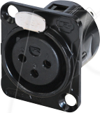 REAN RC3FDL-B - XLR Einbaubuchse 3-polig Lötkontakte, schwarz