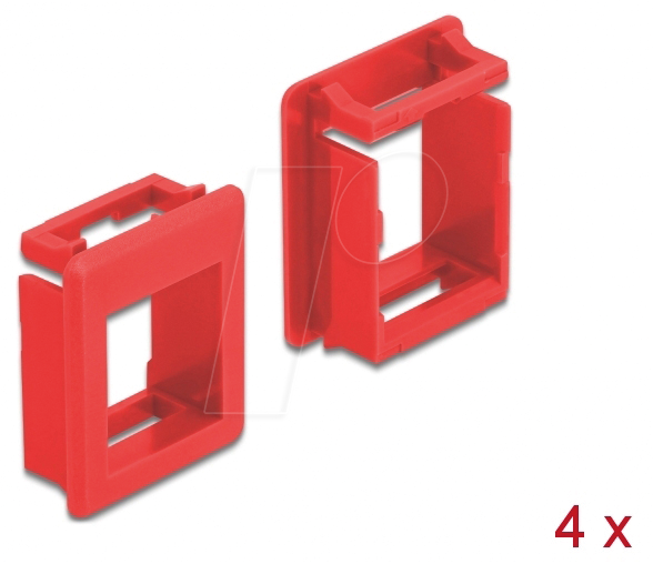 Thumbnail - DELOCK 86762 - Keystone Halterung für Gehäuse, 4 Stück, rot
