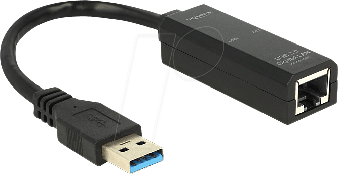 Thumbnail - DELOCK 62616 - Netzwerkkarte, USB 3.0, Gigabit Ethernet, 1x RJ45