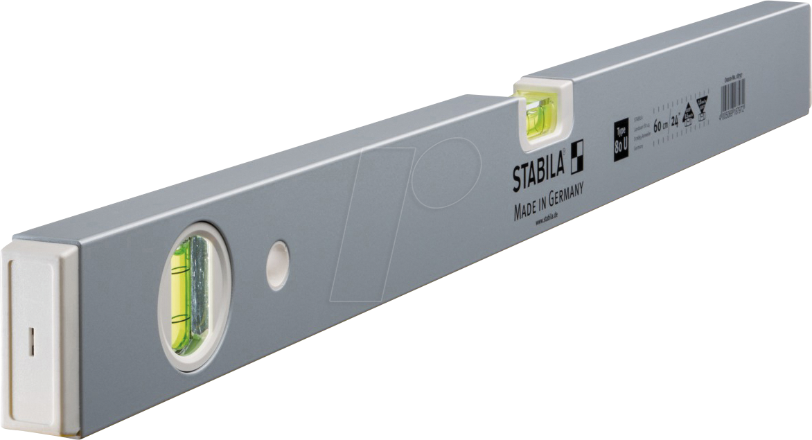 STABILA 18797 - Wasserwaage, Balkenwasserwaage, Type 80 U, 600 mm