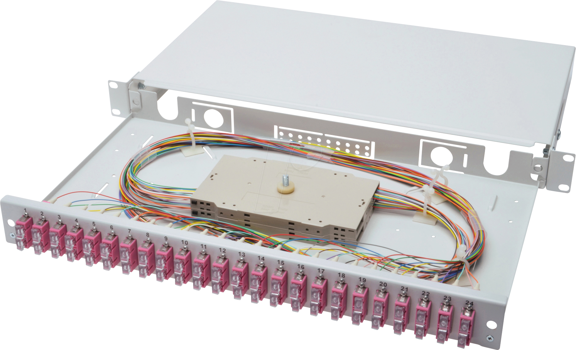 DIGI DN-96322-4 - LWL Spleißbox, 1HE, bestückt, 24x SC DX, OM4