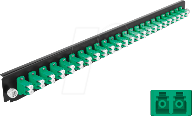 DELOCK 43358 - 19'' Spleißbox Frontblende, 24 Port, LC Duplex, grün