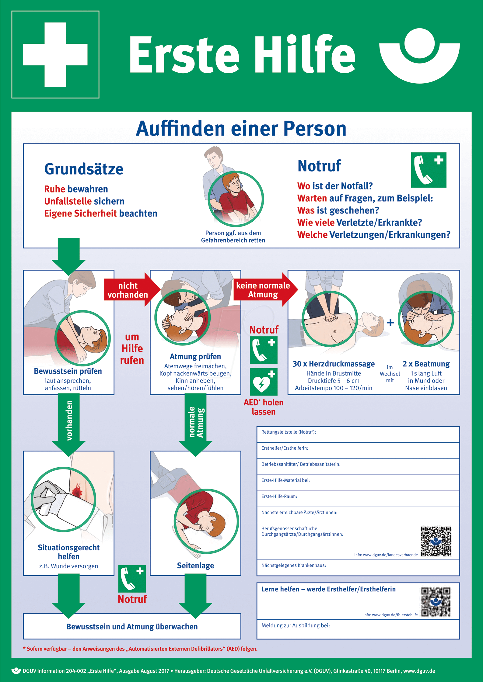 SNG 8001034 - Anleitung Erste-Hilfe Plakatform Kunststoff