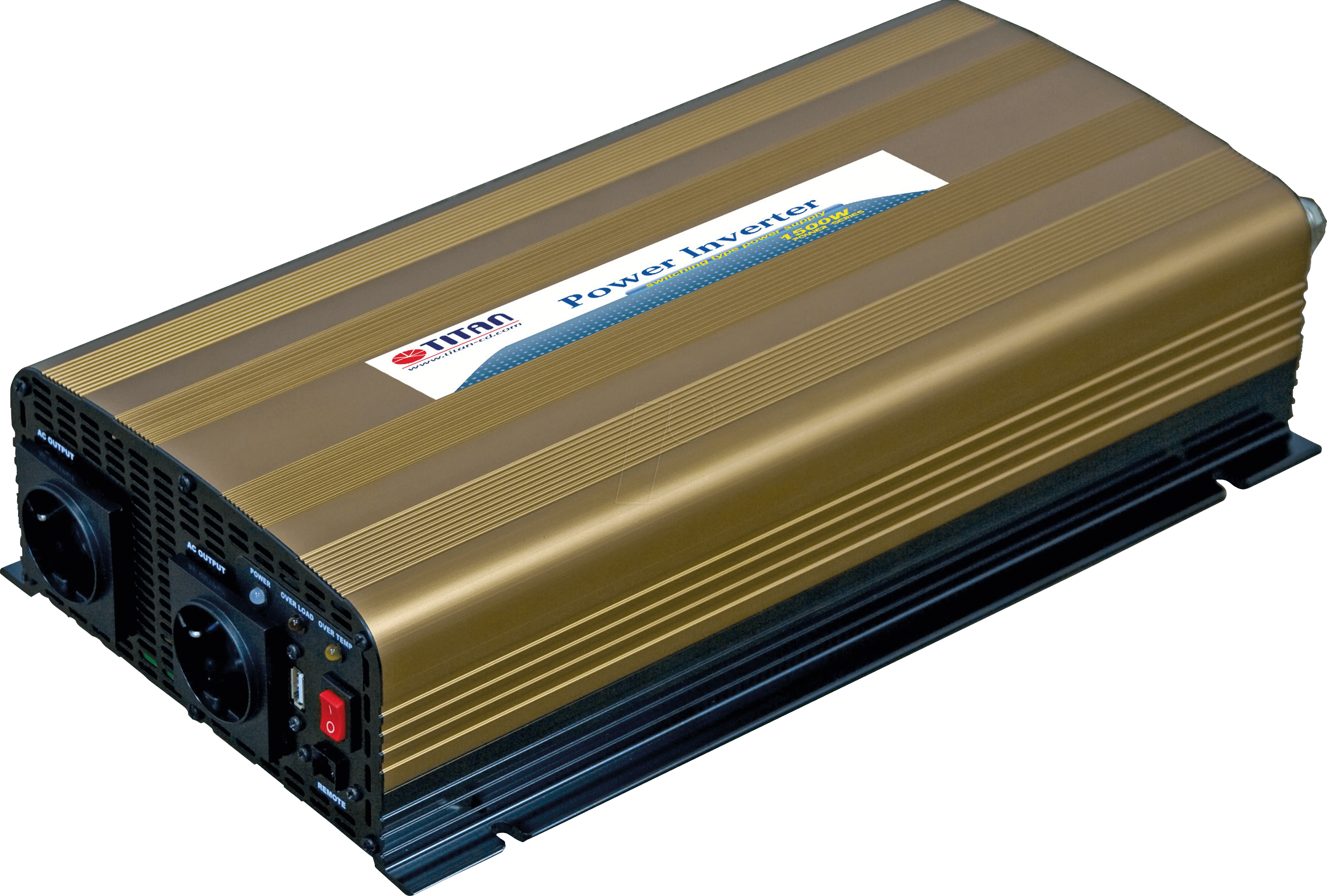 TITAN HW-1500U7 - Wechselrichter, Sinus, 1500 W, Schutzkontakt