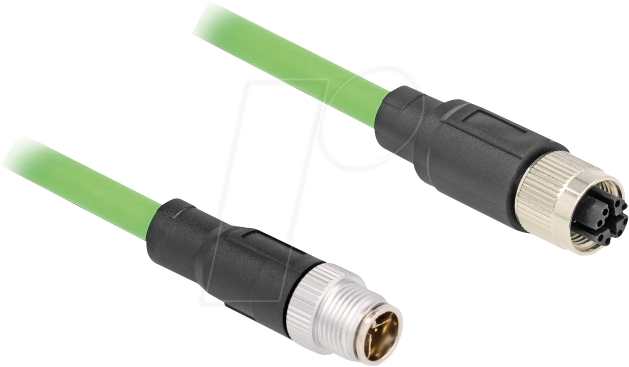 DELOCK 80431 - M12 Kabel, X-kodiert, 8 Pin Stecker / Buchse, 1 m
