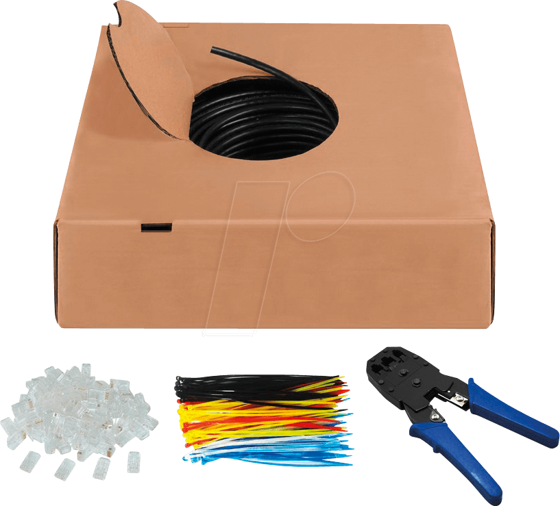 GOOBAY 94399 - CAT.6 Outdoor Netzwerkkabel-Set, U/UTP, 305 m, schwarz