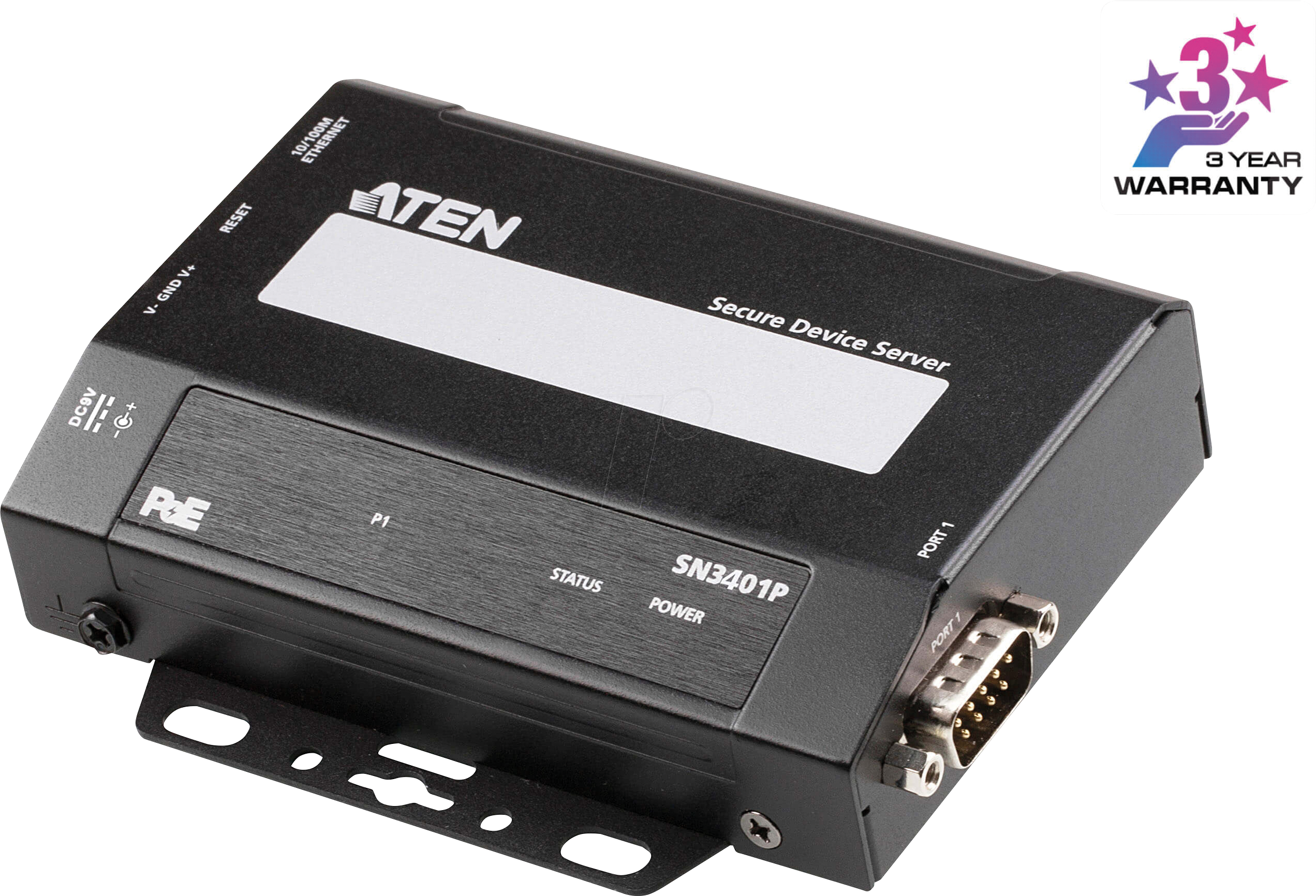Thumbnail - ATEN SN3401P - Geräteserver, PoE, 1x RJ45, 1x RS-232 / 422 / 485