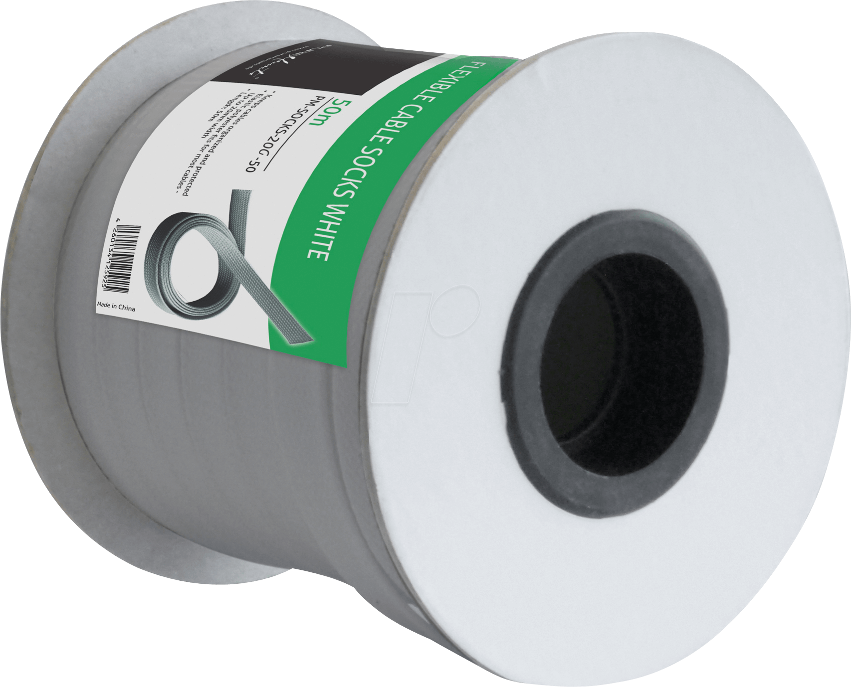 PM-SOCKS-20G-50 - Kunststoff-Geflechtschlauch, Ø 20 mm, grau, 50 m