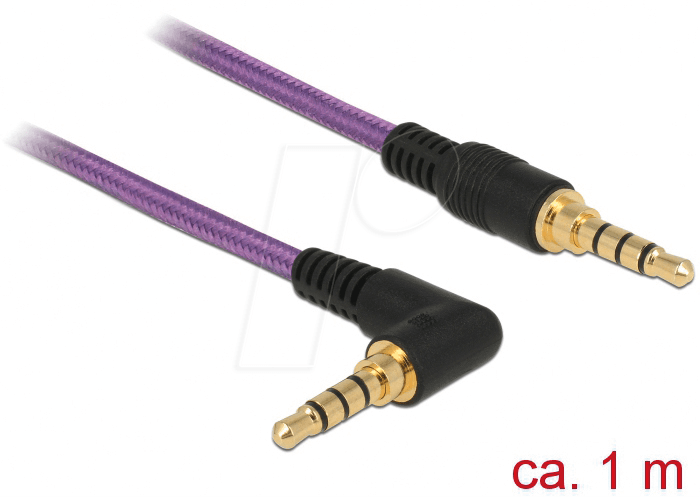 Thumbnail - DELOCK 85611 - Kabel Klinke 4 Pin 3,5 mm > Stecker gewinkelt 1,0 m
