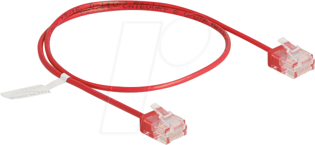 DELOCK 80801 - Patchkabel Cat.6 UTP, Ultra Slim, 0,5 m, rot