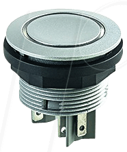 STLRW1 - Drucktaster - 1 S, silber, LED-Ring weiß