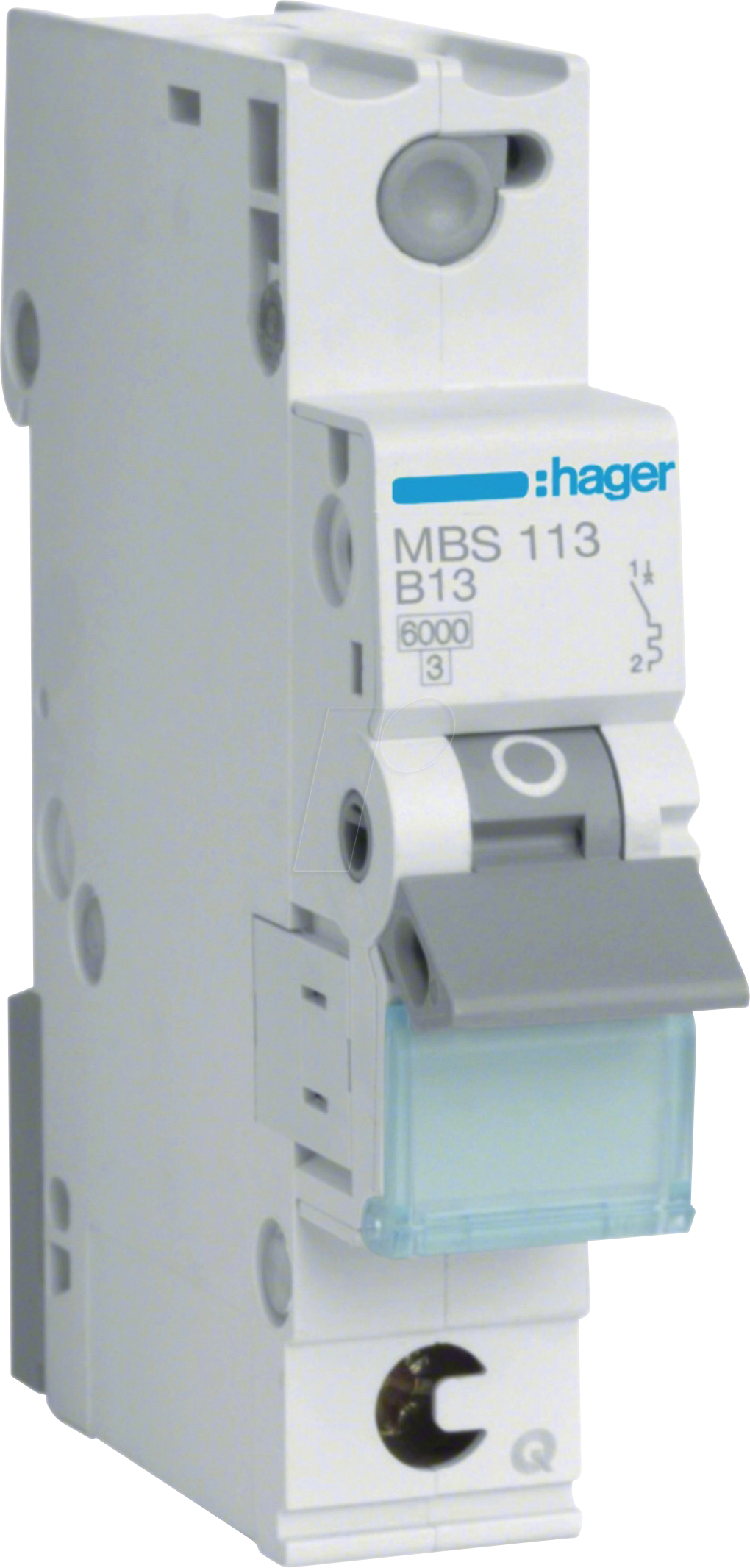 HAGER MBS113 - Leitungsschutzschalter, 1-polig, 6kA, B-Charakteristik, 13A