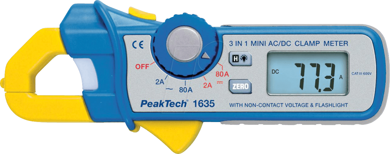 PEAKTECH 1635 - Stromzange, digital, AC/DC, bis 80 A