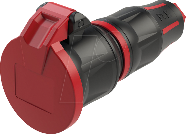 TAUR2 25712-SR - Schutzkontaktkupplung Top Taurus2, Typ F - CEE 7/3, schwarz/rot