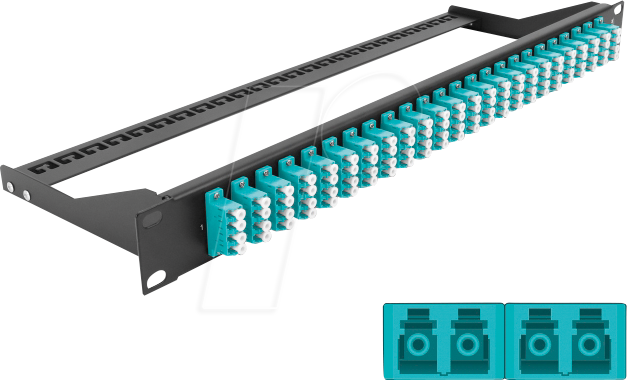 DELOCK 43401 - LWL Patchpanel, 19'', 24-Port, LC Quad aqua