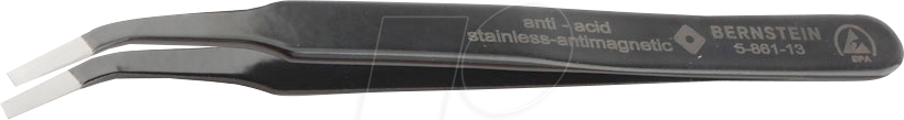 Thumbnail - BERN 5 861 13 - SMD-Pinzette, 30° gebogen, flach, eckig, 120 mm, ESD