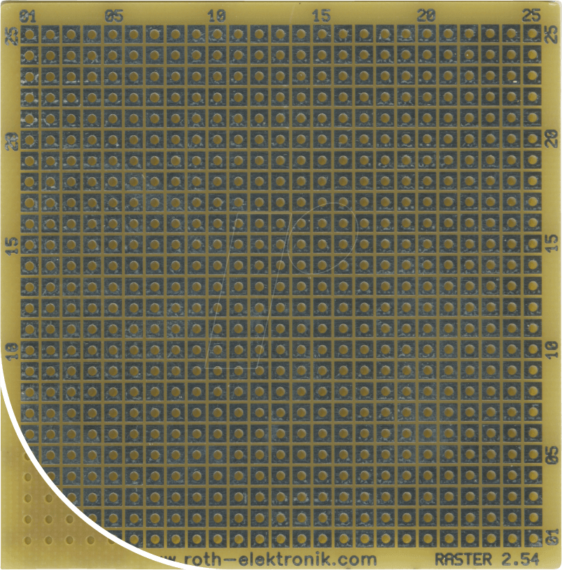 RE 016LF - Laborkarte FR4 RM 2,54 mm 67,94 x 68,58 mm