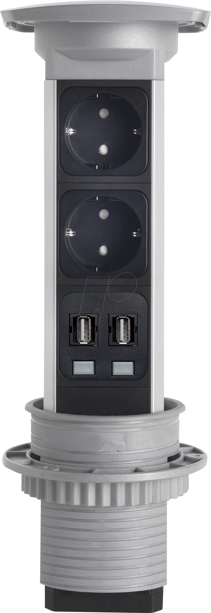 VPULL 939616015 - VersaPULL, 2-fach Steckdose mit 2 USB ohne Anschlusskabel