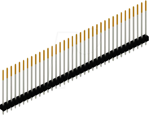 FIS SL11.265.36S - Stiftleisten 2,54 mm, 1x36, gerade, selektiv vergoldet