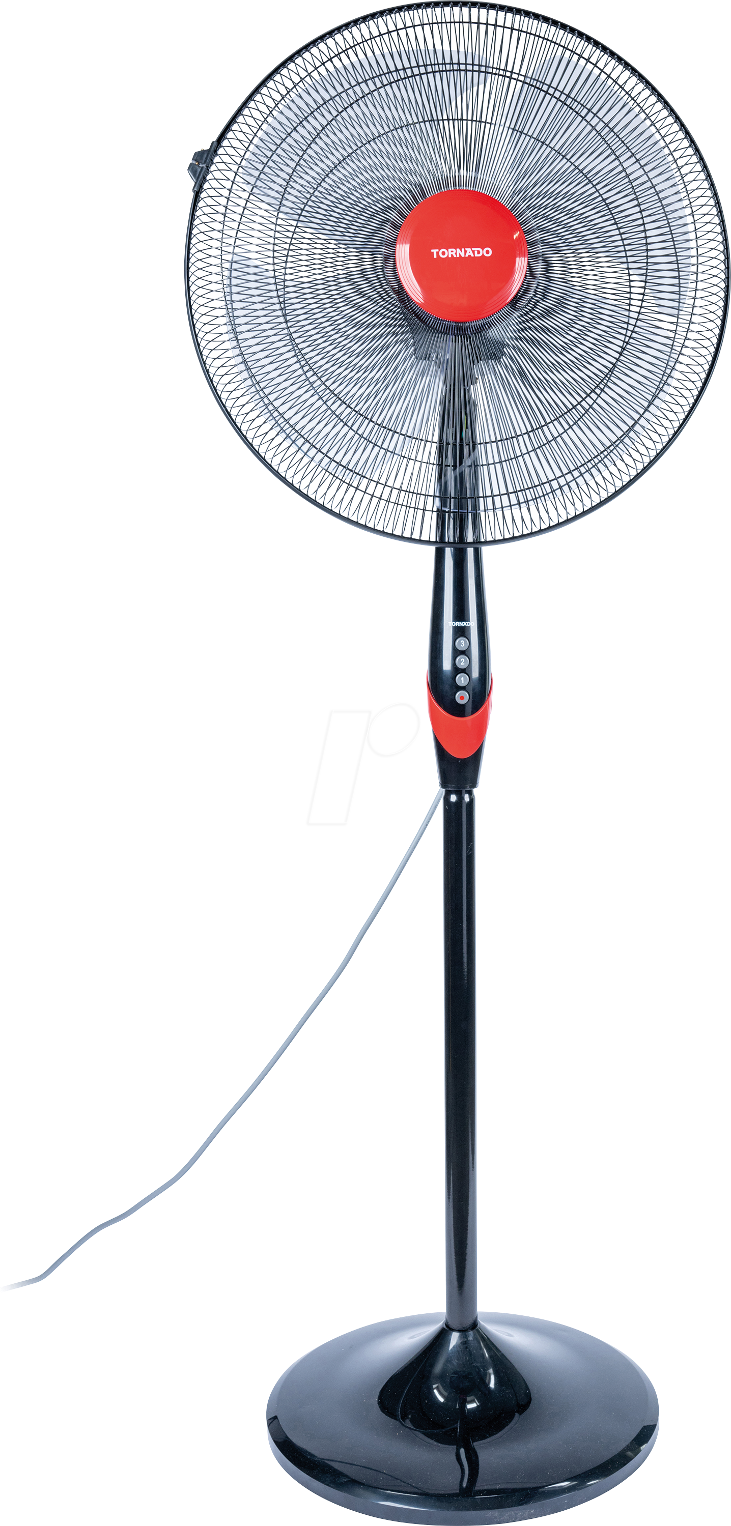 TOR TSF-18XW - Standventilator, 75 W, 45 cm, schwarz/rot