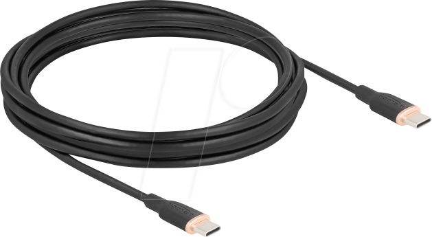 DELOCK 81240 - USB 2.0 Kabel, C Stecker > C Stecker, Silikon, schwarz, 4,0 m
