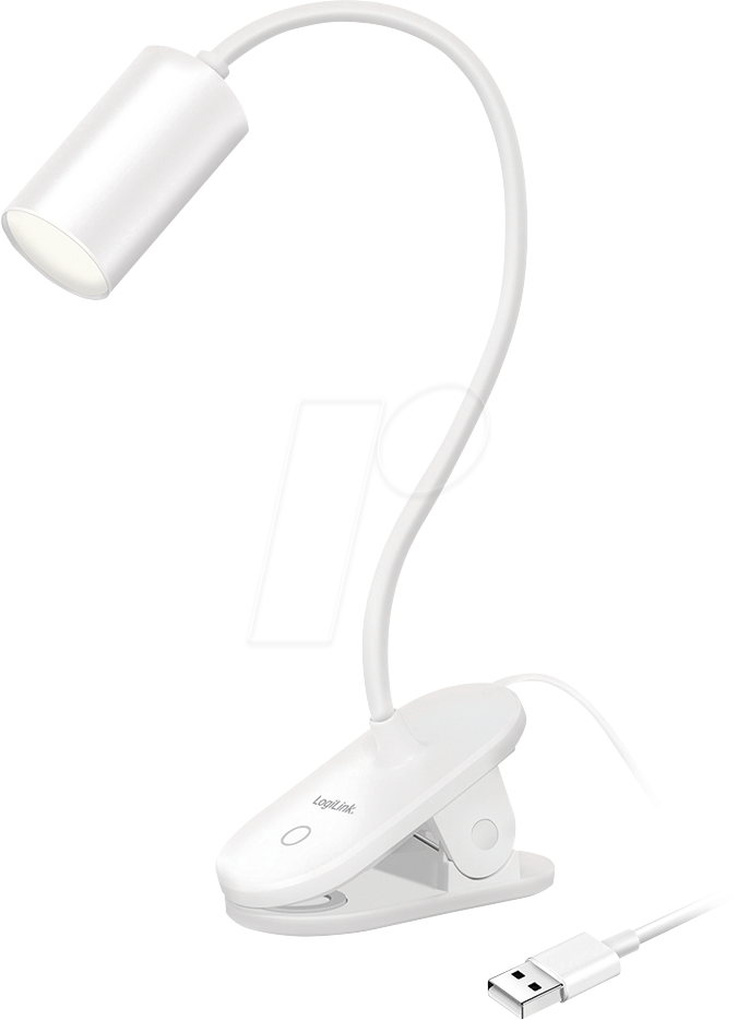 LOGILINK LED024 - Klemmleuchte, USB, 200 lm, 4000 K, weiß