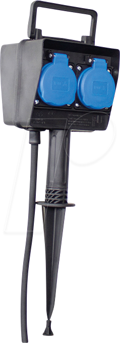 AS-SCHWABE 60680 - Erdspieß-Verteilersteckdose 2-fach