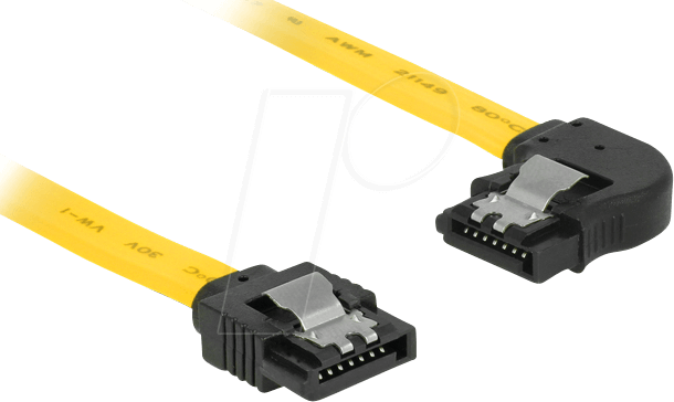 DELOCK 83958 - SATA 6GB/s St.> SATA St. li. 20 cm gelb Metall