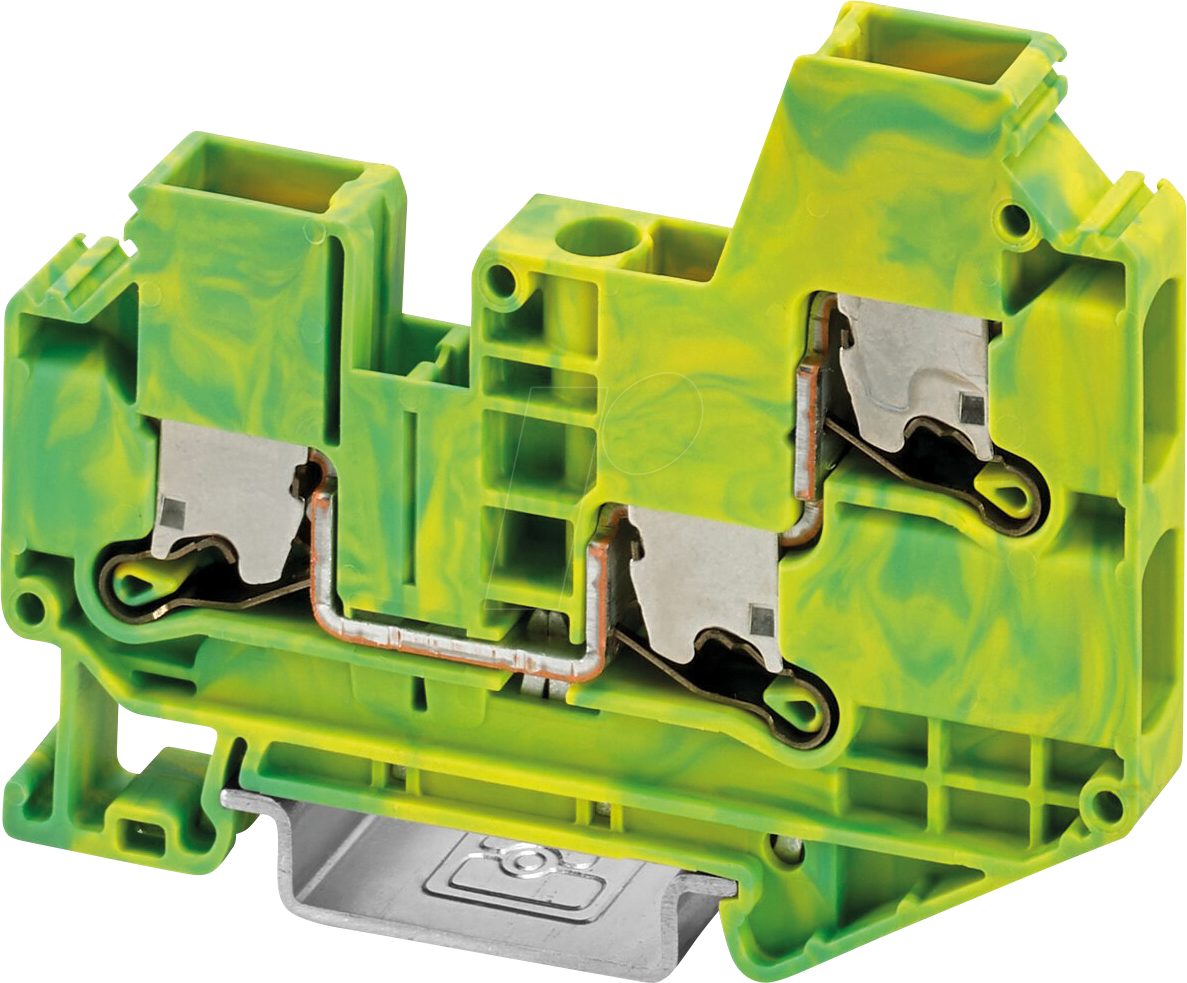 XTV 6 TWIN PE - Schutzleiterklemme XTV Push-X, 6 mm² - grün-gelb