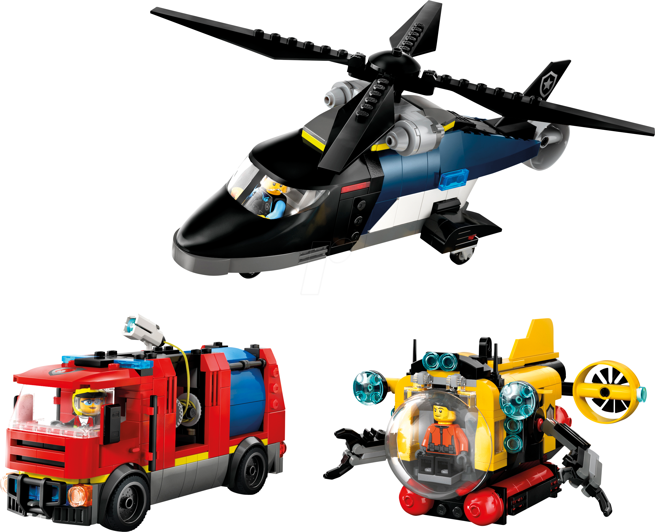 LEGO 60462 - LEGO® City Kombinationsset mit Hubschrauber, Löschauto und U-Boo