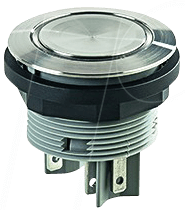 SVATLRB1 - Drucktaster - 1 S, Edelstahl, LED-Ring blau