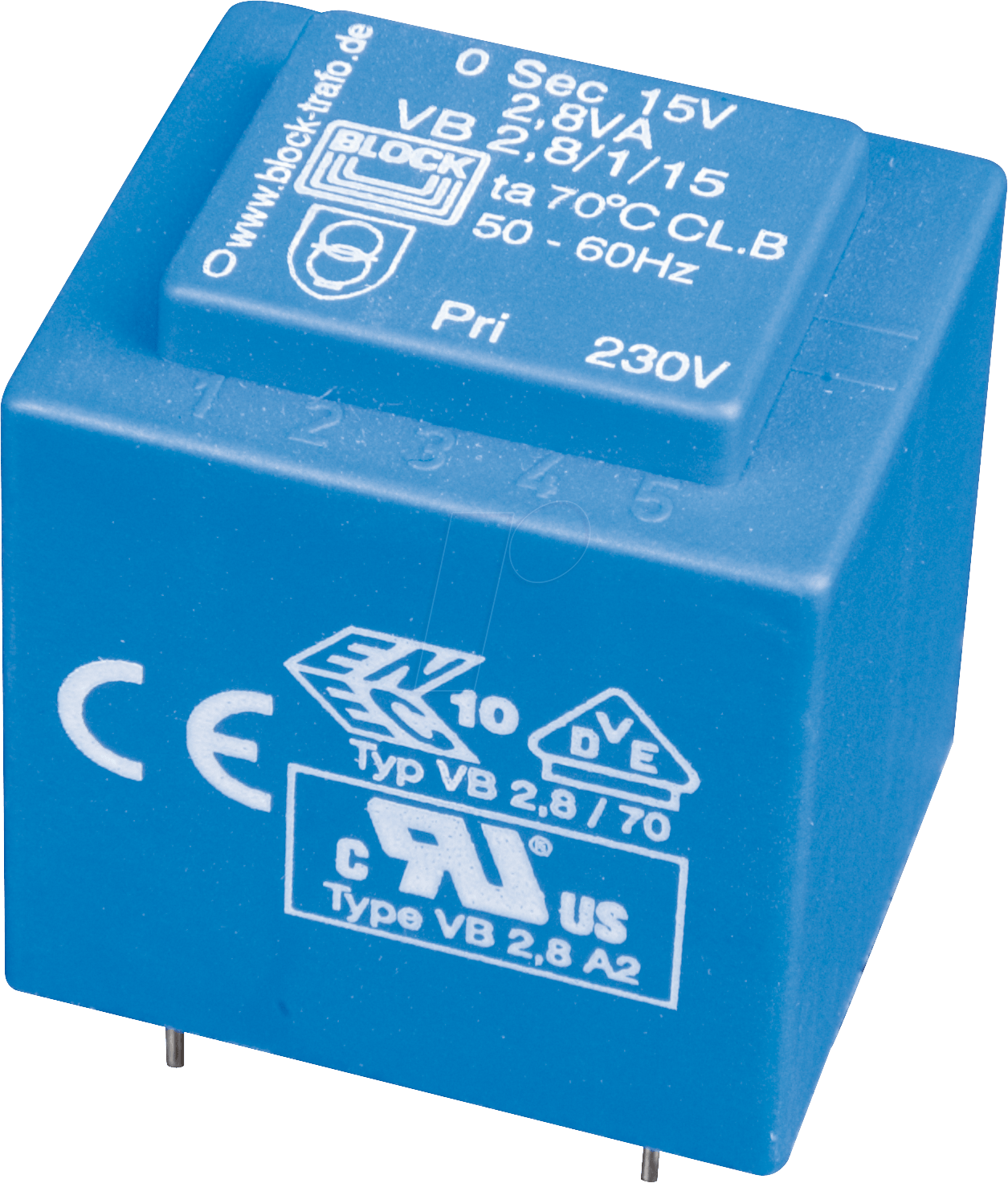 Thumbnail - EI 38/13,5 209 - Printtrafo, 3,2 VA, 2x 9 V, 2x 178 mA, RM 25 mm