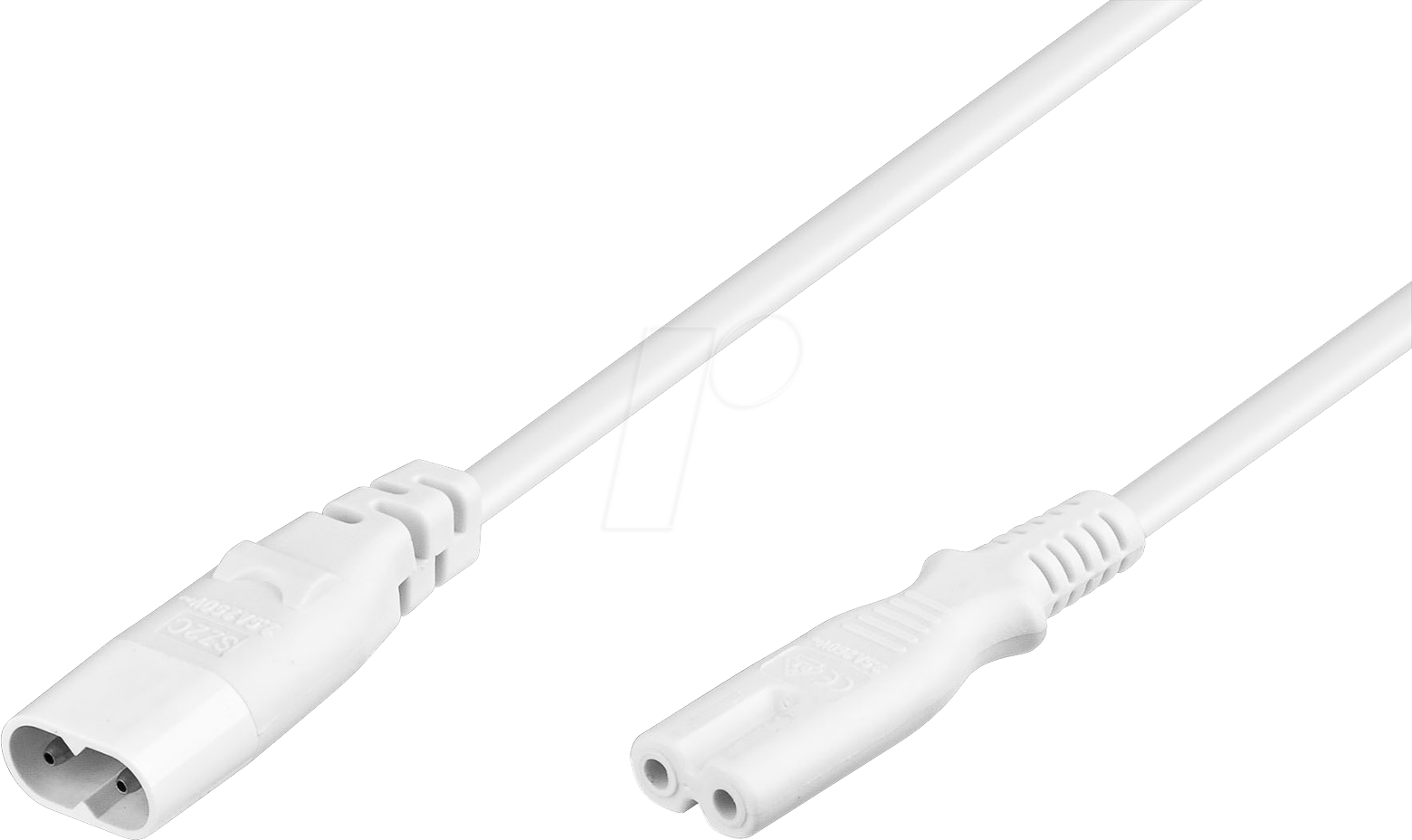 ADCV 200 WS - Netzkabel Verlängerung, Gerätestecker C8, 2 m, ws, C7