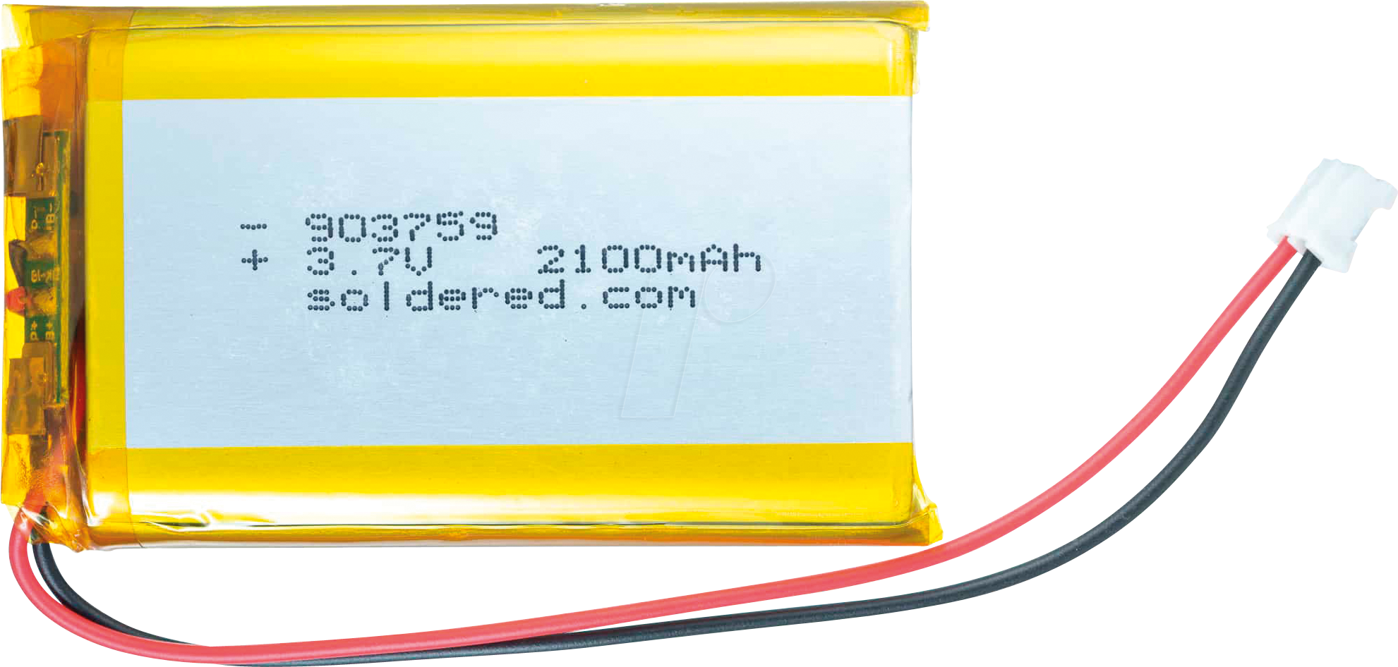 AKKU SOLD333285 - Li-Ion Akku, SOLDERED 333285, 2100 mAh, 3,7 V