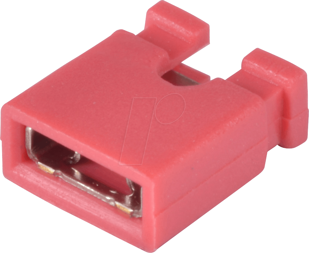 Thumbnail - JUMPER 2,54 RT - Kurzschlussbrücke, rot, RM 2,54, vergoldet