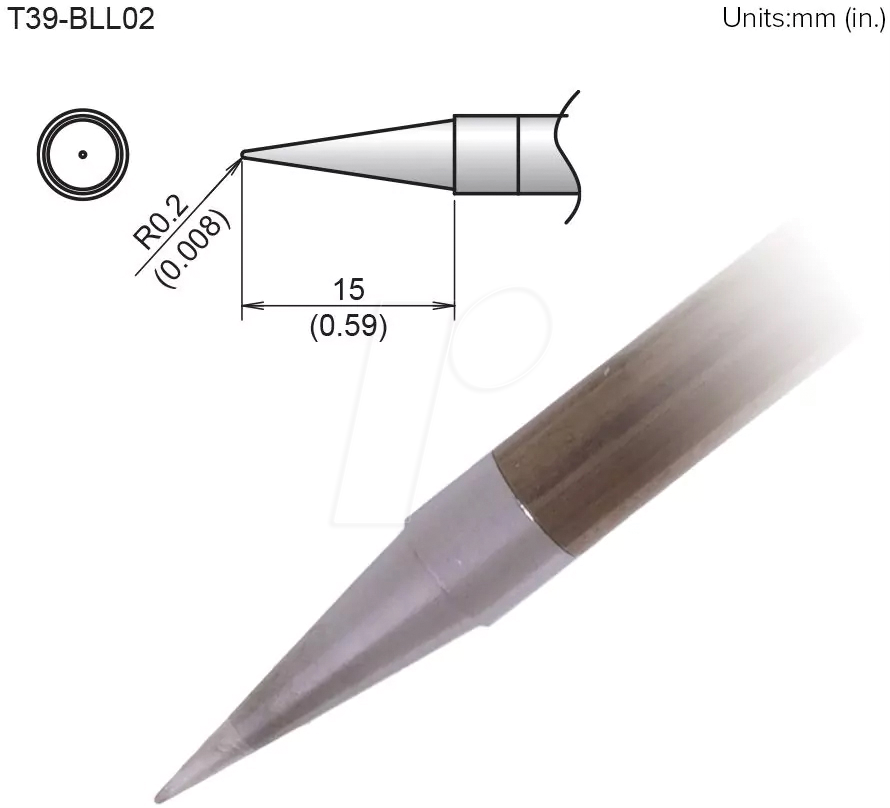 HAK T39-BLL02 - Aktiv-Lötspitze T39-BLL02, 0,2 mm, konisch