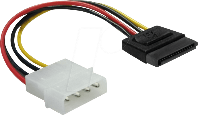DELOCK 60112 - Molex 4 Pin Stecker > SATA 15 Pin Buchse 6 cm