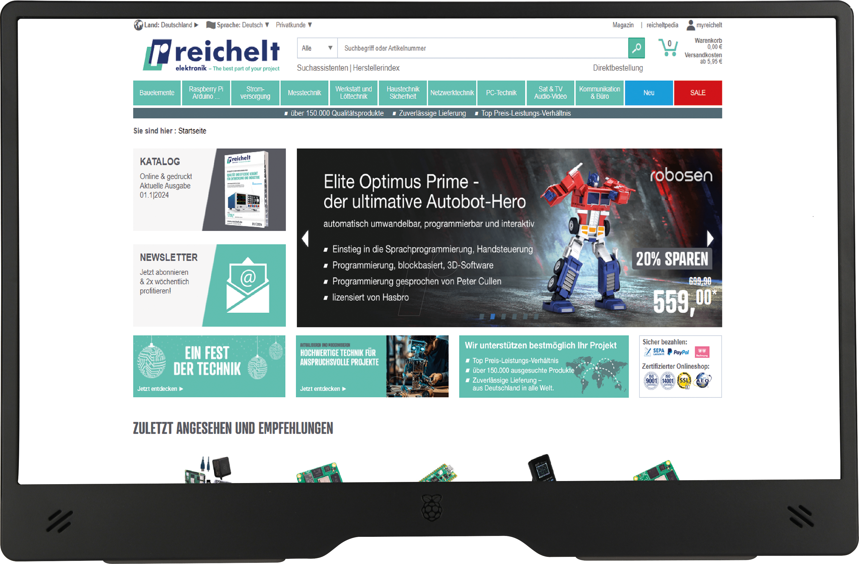 Thumbnail - RPI LCD 15.6 BK - Raspberry Pi - Display IPS LCD, 15,6'', 1920x1080p, schwarz